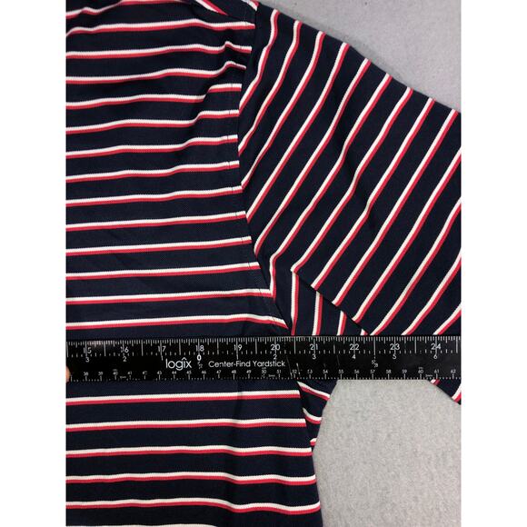 Peter Millar Summer Comfort Golf Polo Shirt Mens L Navy Red Stripe Performance - Picture 4 of 7